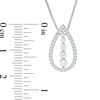 Convertibilities 0.50 CT. T.W. Diamond Five Stone Teardrop Three-in-One Pendant in 10K White Gold