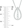 Thumbnail Image 4 of Convertibilities 0.50 CT. T.W. Diamond Five Stone Teardrop Three-in-One Pendant in 10K White Gold