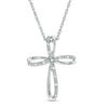 Diamond Accent Loop Cross Pendant in Sterling Silver