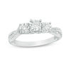 Thumbnail Image 0 of 0.25 CT. T.W. Diamond Past Present Future® Bypass Engagement Ring in 10K White Gold