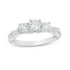 0.25 CT. T.W. Diamond Past Present Future® Bypass Engagement Ring in 10K White Gold