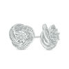 Thumbnail Image 0 of 0.04 CT. T.W. Composite Diamond Swirl Stud Earrings in Sterling Silver