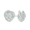 Thumbnail Image 1 of 0.04 CT. T.W. Composite Diamond Swirl Stud Earrings in Sterling Silver