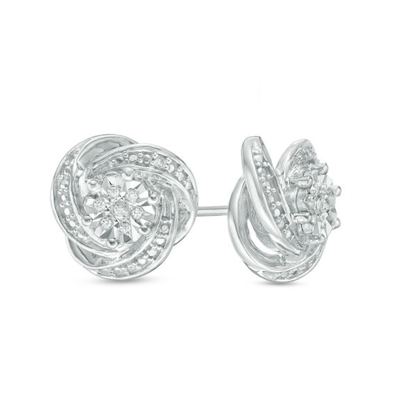 0.04 CT. T.W. Composite Diamond Swirl Stud Earrings in Sterling