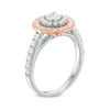 Thumbnail Image 2 of 1.00 CT. T.W. Diamond Double Frame Engagement Ring in 10K Two-Tone Gold