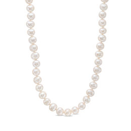 7.5 - 8.0mm Cultured Freshwater Pearl Strand Necklace with Sterling Silver Filigree Clasp - 24&quot;