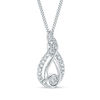 Thumbnail Image 2 of Interwoven™ 0.09 CT. T.W. Diamond Pendant in Sterling Silver - 19"