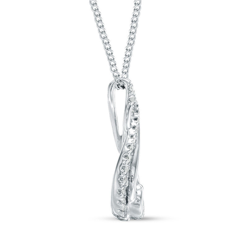 Main Image 4 of Interwoven™ 0.09 CT. T.W. Diamond Pendant in Sterling Silver - 19"