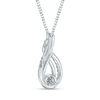 Thumbnail Image 4 of Interwoven™ 0.09 CT. T.W. Diamond Pendant in Sterling Silver - 19"