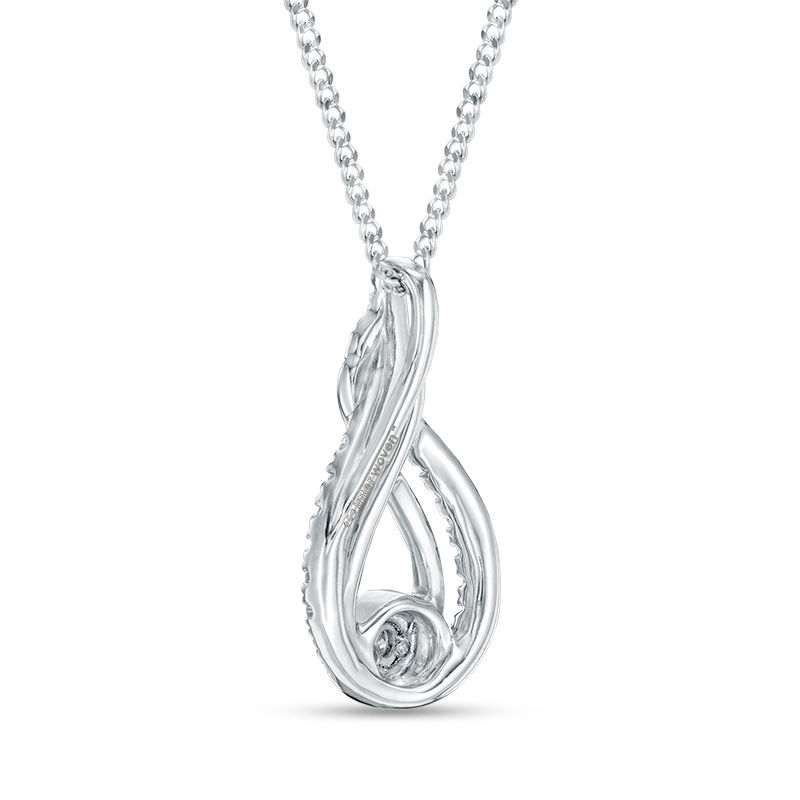Main Image 5 of Interwoven™ 0.09 CT. T.W. Diamond Pendant in Sterling Silver - 19"