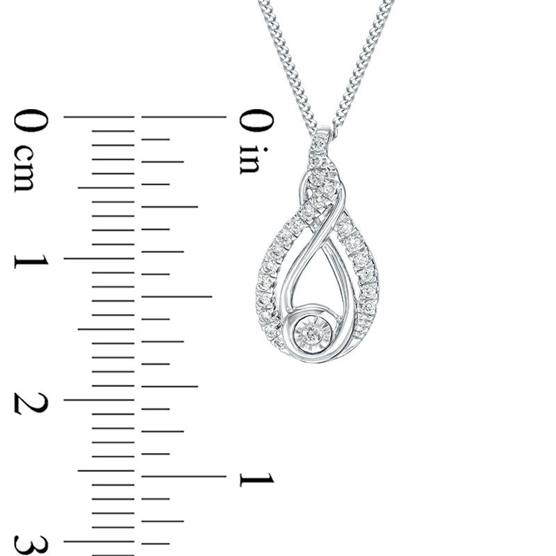 Interwoven™ 0.09 CT. T.W. Diamond Pendant in Sterling Silver - 19"