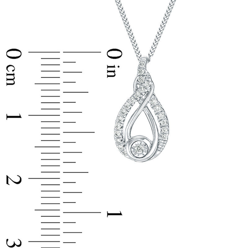 Main Image 7 of Interwoven™ 0.09 CT. T.W. Diamond Pendant in Sterling Silver - 19"