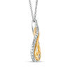 Thumbnail Image 3 of Interwoven™ 0.32 CT. T.W. Diamond Pendant in 10K Two-Tone Gold - 19"