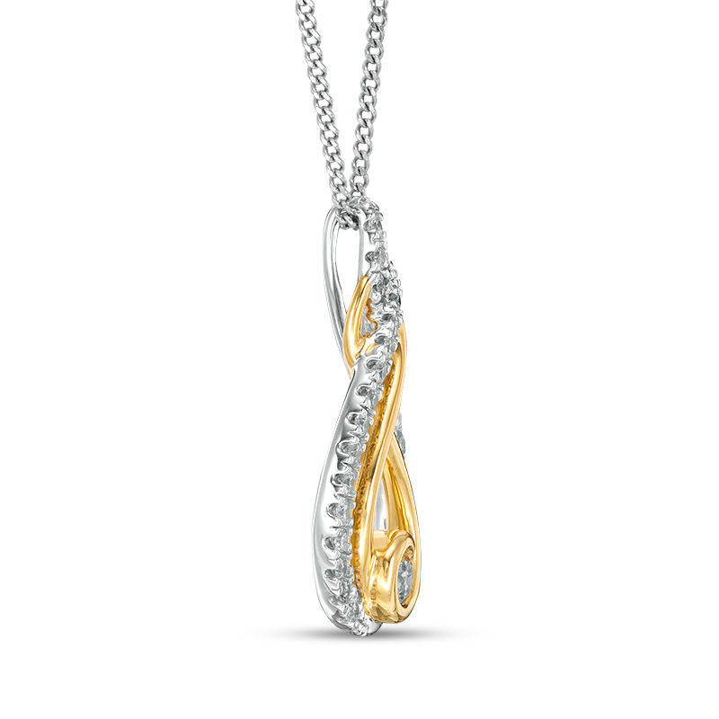 Main Image 3 of Interwoven™ 0.32 CT. T.W. Diamond Pendant in 10K Two-Tone Gold - 19"