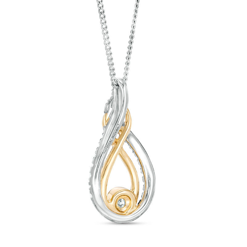 Main Image 4 of Interwoven™ 0.32 CT. T.W. Diamond Pendant in 10K Two-Tone Gold - 19"
