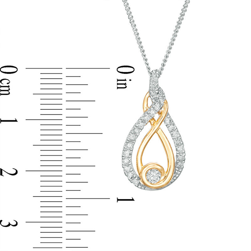 Main Image 5 of Interwoven™ 0.32 CT. T.W. Diamond Pendant in 10K Two-Tone Gold - 19"