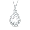 Thumbnail Image 1 of Interwoven™ 0.50 CT. T.W. Diamond Pendant in 10K White Gold - 19"