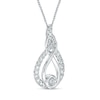 Thumbnail Image 3 of Interwoven™ 0.50 CT. T.W. Diamond Pendant in 10K White Gold - 19"