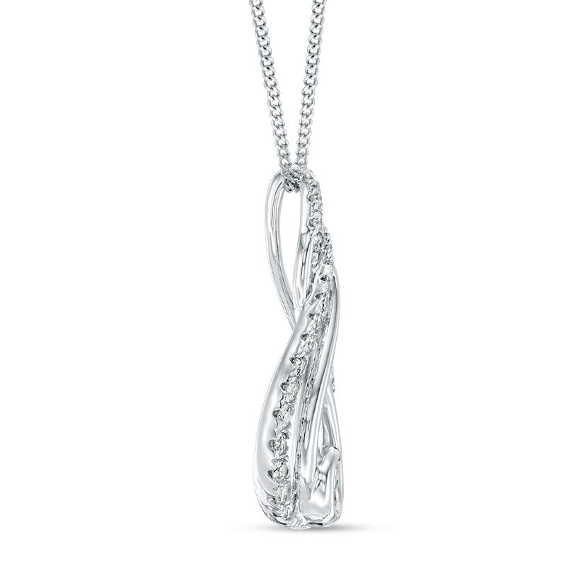 Main Image 4 of Interwoven™ 0.50 CT. T.W. Diamond Pendant in 10K White Gold - 19"