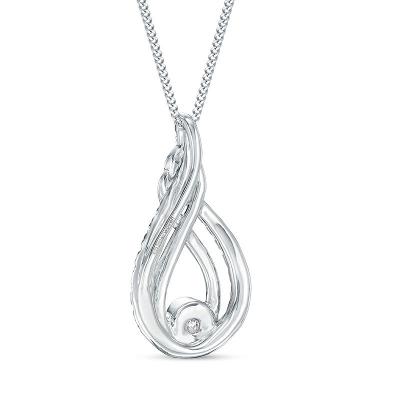 Main Image 5 of Interwoven™ 0.50 CT. T.W. Diamond Pendant in 10K White Gold - 19"