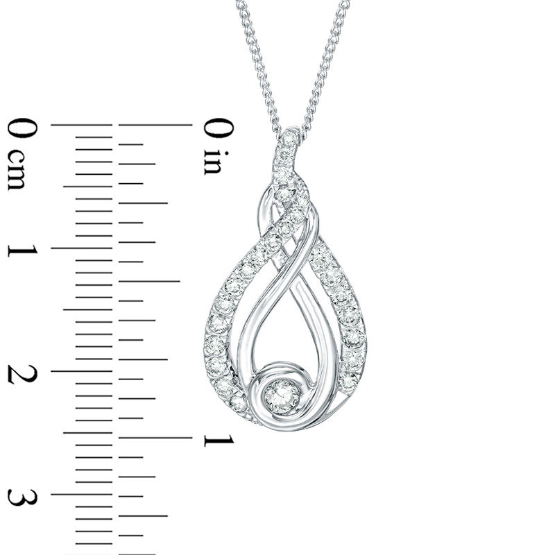 Main Image 7 of Interwoven™ 0.50 CT. T.W. Diamond Pendant in 10K White Gold - 19"