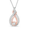 Thumbnail Image 0 of Interwoven™ 0.16 CT. T.W. Diamond Pendant in Sterling Silver and 10K Rose Gold - 19"