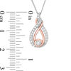 Thumbnail Image 4 of Interwoven™ 0.16 CT. T.W. Diamond Pendant in Sterling Silver and 10K Rose Gold - 19"