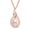 Thumbnail Image 1 of Interwoven™ 0.09 CT. T.W. Diamond Pendant in 10K Rose Gold - 19"