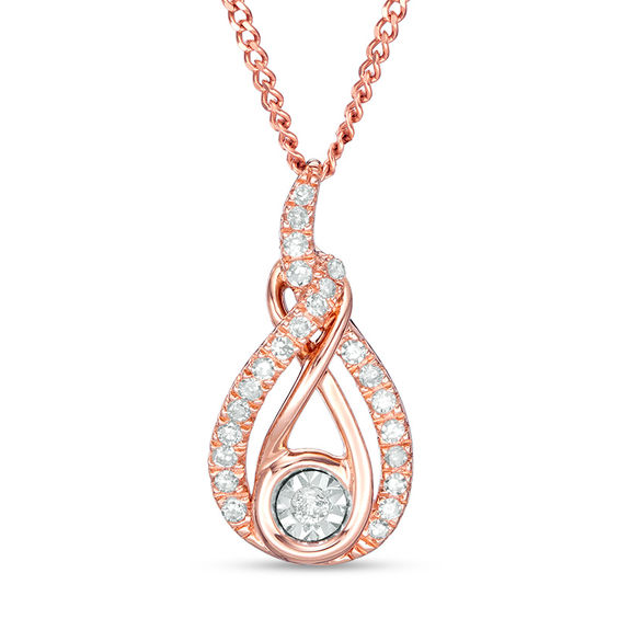 Interwoven™ CT. T.W. Diamond Pendant in 10K Rose Gold