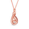 Thumbnail Image 4 of Interwoven™ 0.09 CT. T.W. Diamond Pendant in 10K Rose Gold - 19"