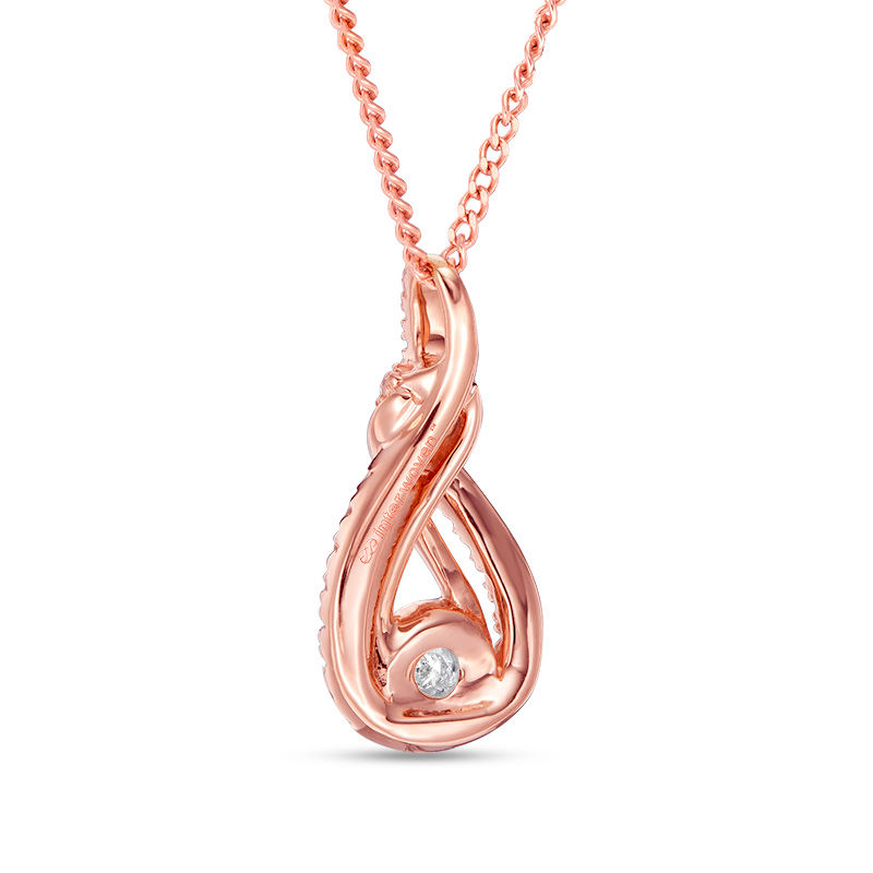 Main Image 4 of Interwoven™ 0.09 CT. T.W. Diamond Pendant in 10K Rose Gold - 19"