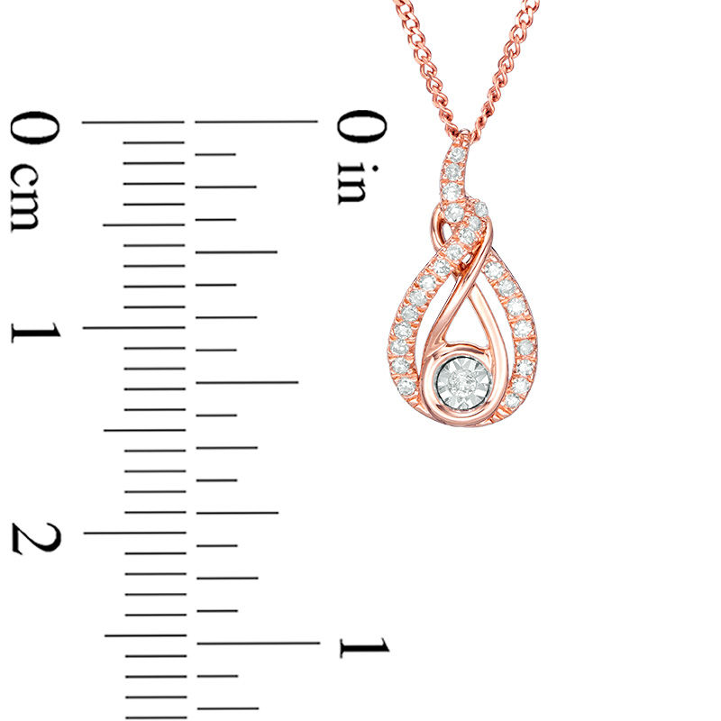 Main Image 5 of Interwoven™ 0.09 CT. T.W. Diamond Pendant in 10K Rose Gold - 19"