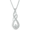 Thumbnail Image 1 of 0.085 CT. T.W. Diamond Flame Pendant in Sterling Silver