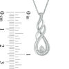 Thumbnail Image 2 of 0.085 CT. T.W. Diamond Flame Pendant in Sterling Silver