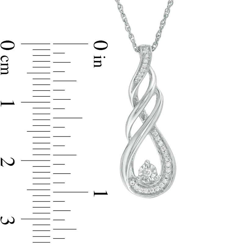 0.085 CT. T.W. Diamond Flame Pendant in Sterling Silver