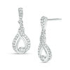 Thumbnail Image 1 of Interwoven™ 0.25 CT. T.W. Diamond Drop Earrings in 10K White Gold