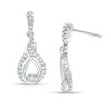 Thumbnail Image 2 of Interwoven™ 0.25 CT. T.W. Diamond Drop Earrings in 10K White Gold