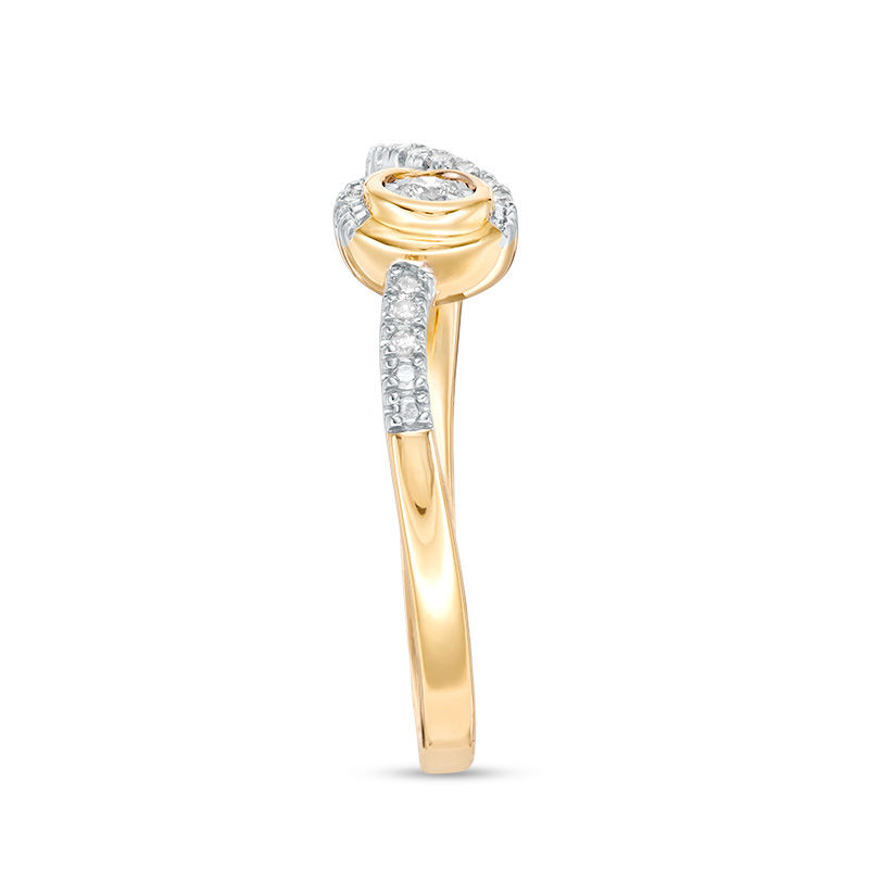Main Image 3 of Interwoven™ 0.10 CT. T.W. Diamond Ring in 10K Gold