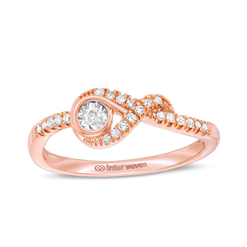 Interwoven™ 0.10 CT. T.W. Diamond Ring in 10K Rose Gold