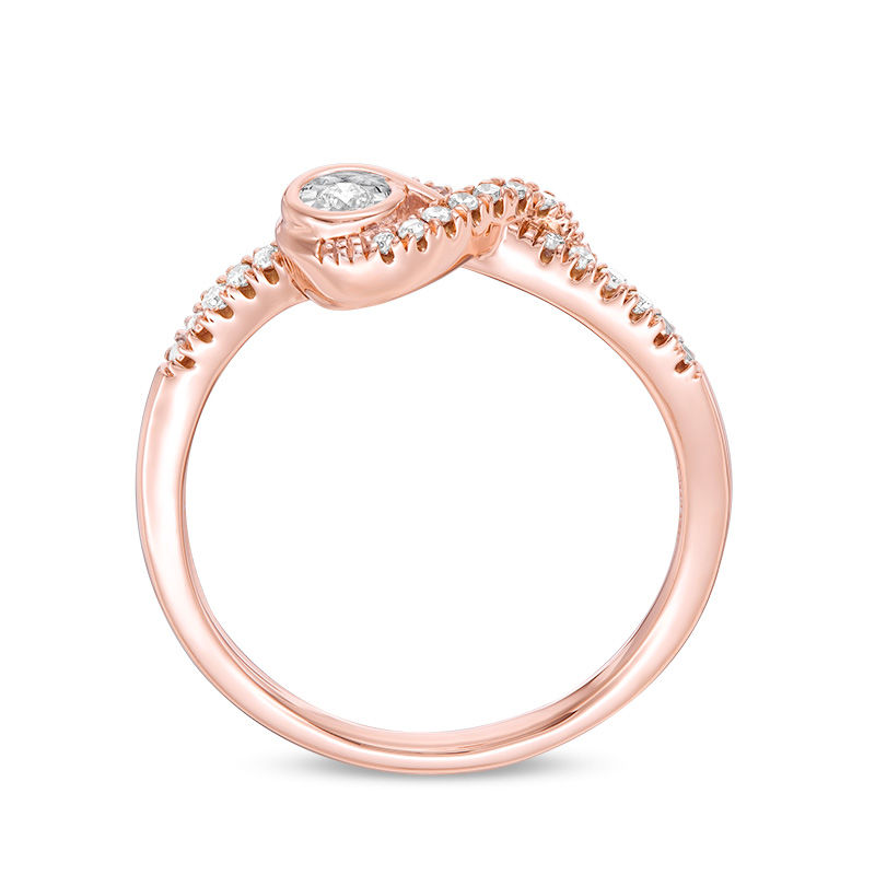 Interwoven™ 0.10 CT. T.W. Diamond Ring in 10K Rose Gold