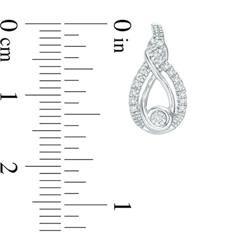 Main Image 3 of Interwoven™ 0.12 CT. T.W. Diamond Drop Earrings in Sterling Silver