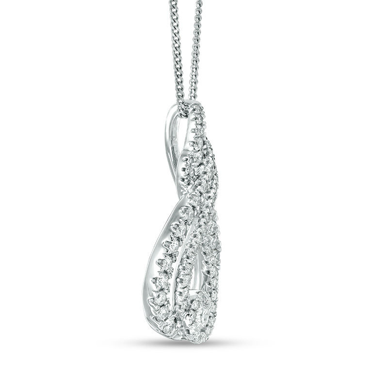 Interwoven™ 0.95 CT. T.W. Diamond Pendant in 10K White Gold - 19"