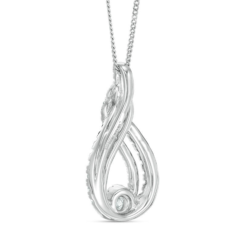 Main Image 4 of Interwoven™ 0.95 CT. T.W. Diamond Pendant in 10K White Gold - 19&quot;