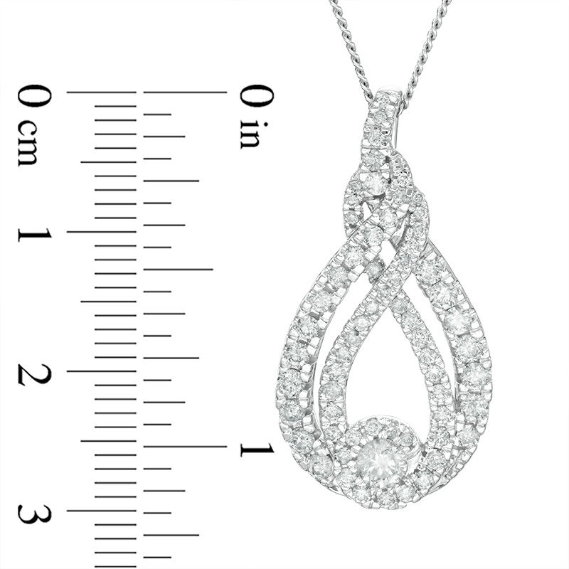 Main Image 5 of Interwoven™ 0.95 CT. T.W. Diamond Pendant in 10K White Gold - 19&quot;
