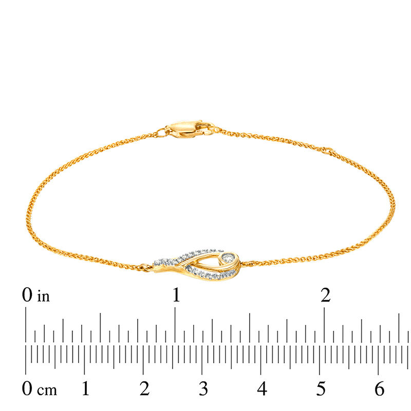 Interwoven™ 0.145 CT. T.W. Diamond Bracelet in 10K Gold - 7.75"