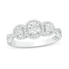 Thumbnail Image 0 of 0.25 CT. T.W. Diamond Past Present Future® Frame Twist Engagement Ring in 10K White Gold