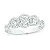 Thumbnail Image 1 of 0.25 CT. T.W. Diamond Past Present Future® Frame Twist Engagement Ring in 10K White Gold