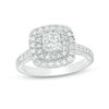 Thumbnail Image 0 of 0.95 CT. T.W. Princess-Cut Diamond Double Frame Engagement Ring in 14K White Gold