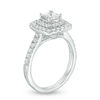 0.95 CT. T.W. Princess-Cut Diamond Double Frame Engagement Ring in 14K White Gold