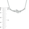 Thumbnail Image 2 of 0.04 CT. T.W. Diamond Three Stone Bypass Bar Necklace in Sterling Silver - 17"